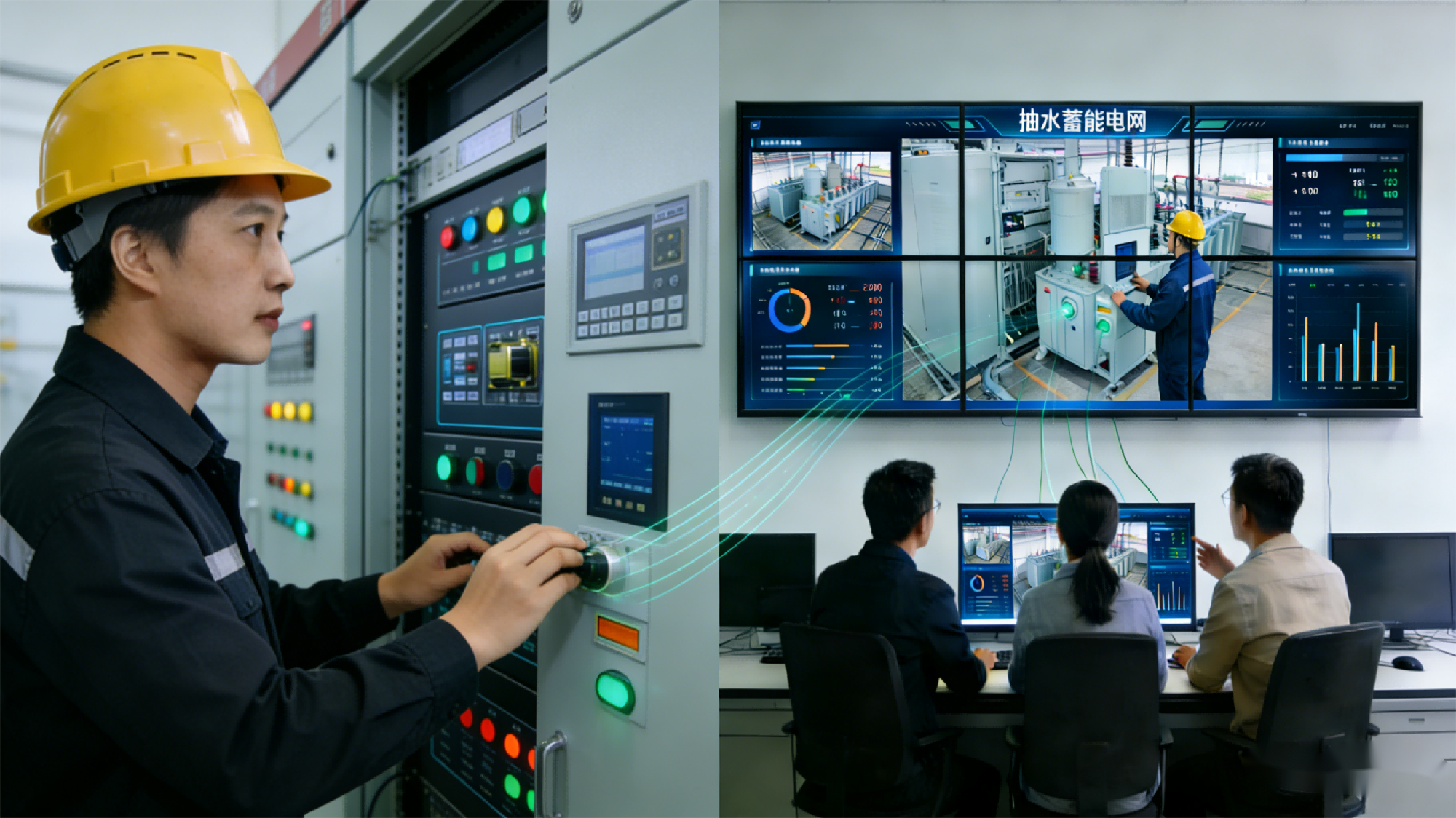 电力运维现场与监控中心